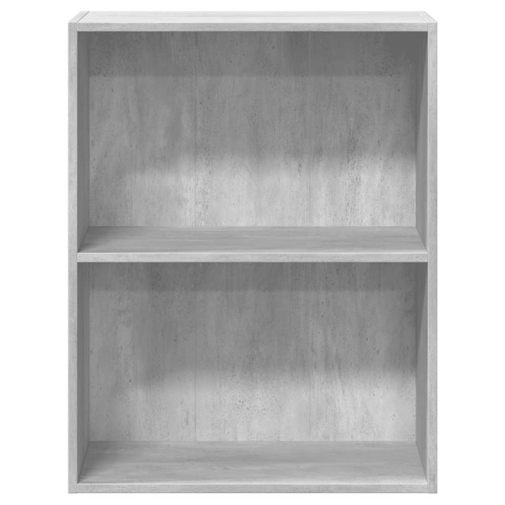 Bibliotecă Cu 2 Rafturi, Gri Beton, 60 X 30 X 76,5 Cm, Pal