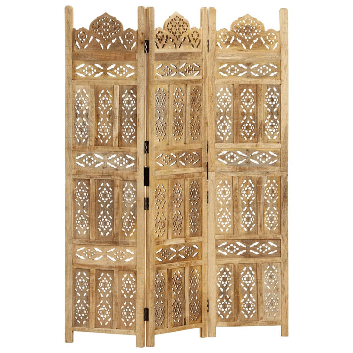 Paravan Cameră Sculptat Manual 3 Panouri 120X165 Cm Mango