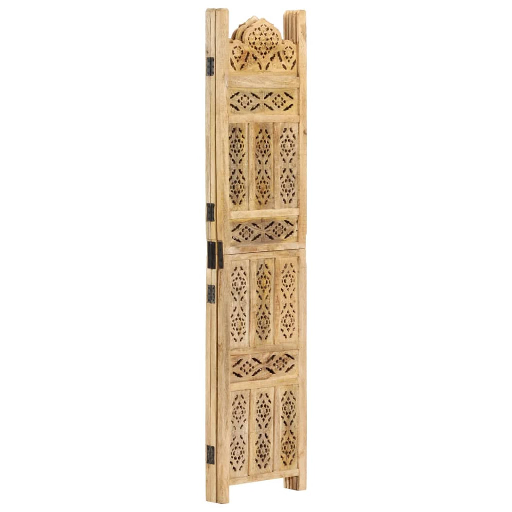Paravan Cameră Sculptat Manual 3 Panouri 120X165 Cm Mango