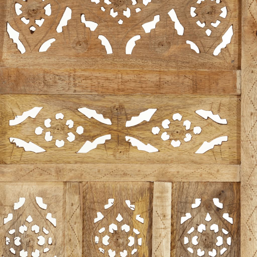 Paravan Cameră Sculptat Manual 3 Panouri 120X165 Cm Mango