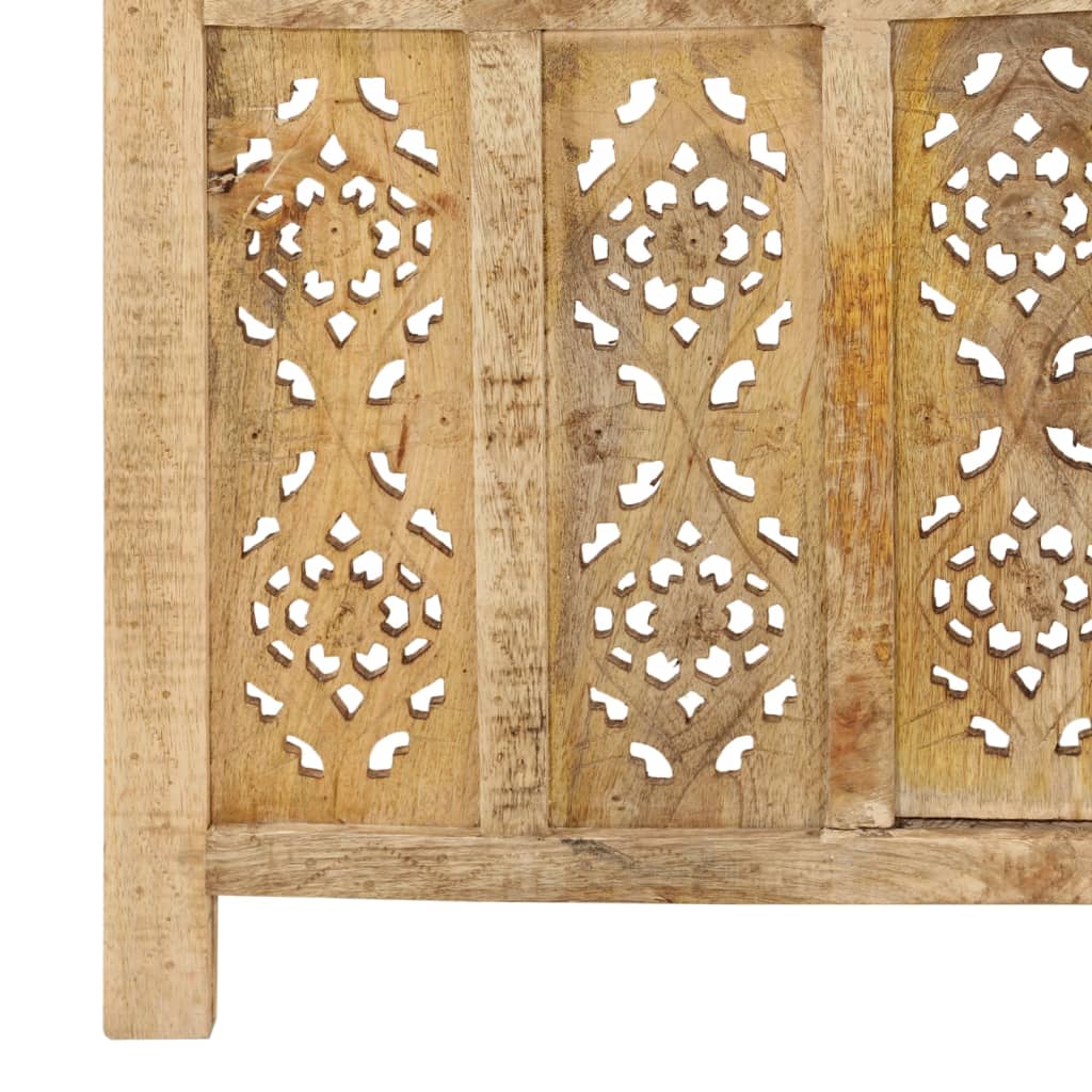 Paravan Cameră Sculptat Manual 3 Panouri 120X165 Cm Mango