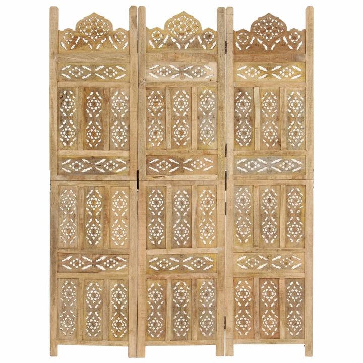 Paravan Cameră Sculptat Manual 3 Panouri 120X165 Cm Mango
