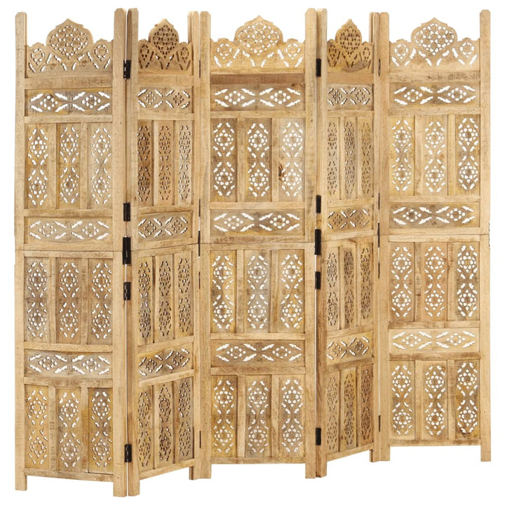 Paravan Cameră Sculptat Manual 3 Panouri 120X165 Cm Mango