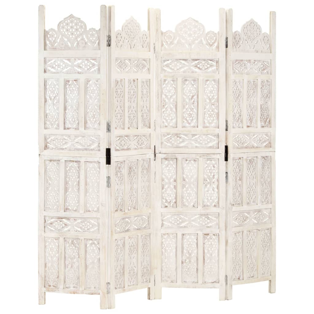 Paravan Cameră Sculptat Manual 3 Panouri 120X165 Cm Mango