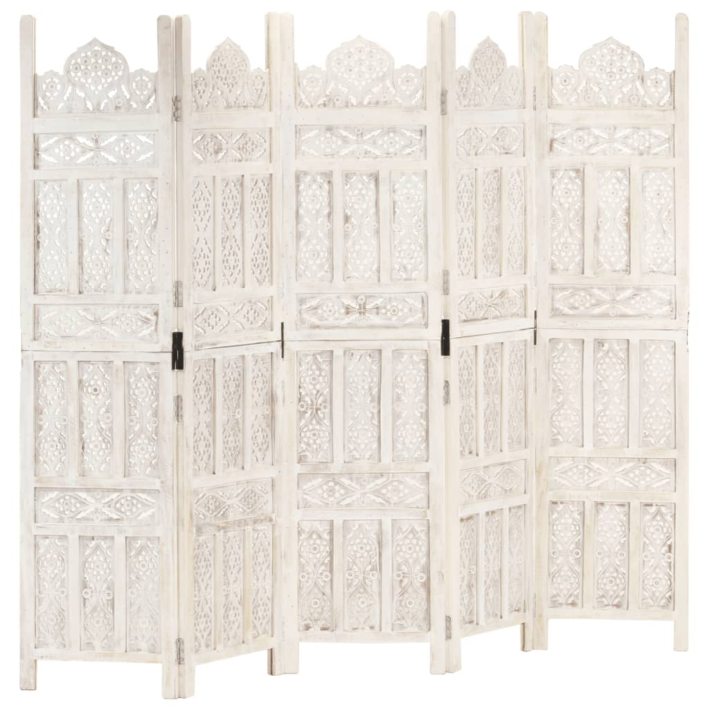 Paravan Cameră Sculptat Manual 3 Panouri 120X165 Cm Mango