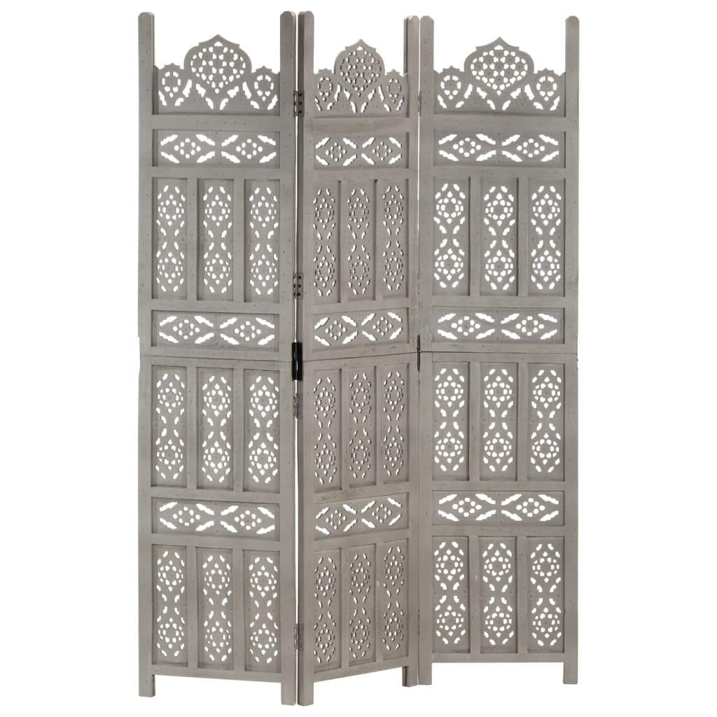 Paravan Cameră Sculptat Manual 3 Panouri 120X165 Cm Mango