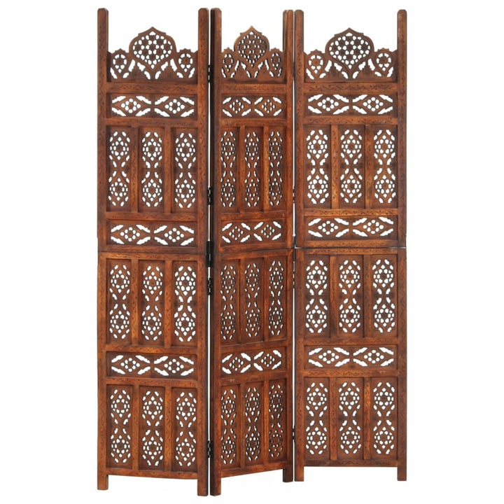 Paravan Cameră Sculptat Manual 3 Panouri 120X165 Cm Mango