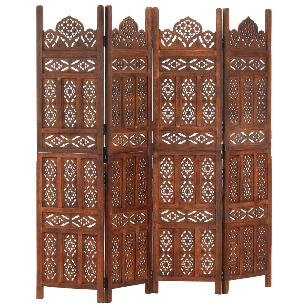 Paravan Cameră Sculptat Manual 3 Panouri 120X165 Cm Mango