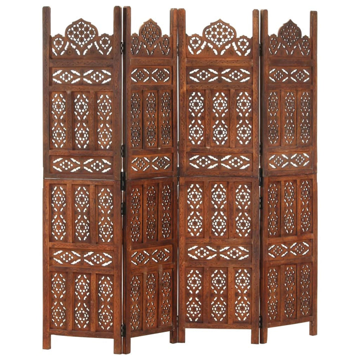 Paravan Cameră Sculptat Manual 3 Panouri 120X165 Cm Mango