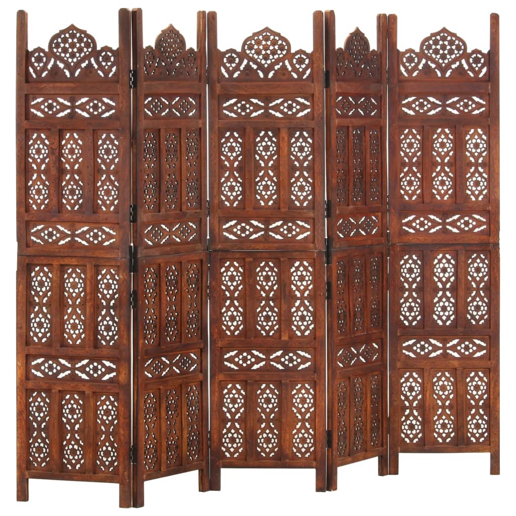 Paravan Cameră Sculptat Manual 3 Panouri 120X165 Cm Mango