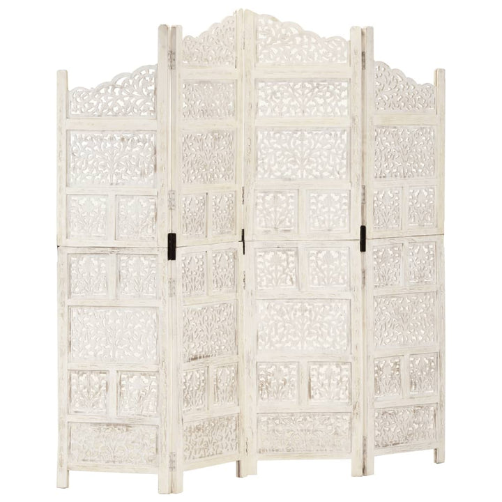 Paravan Cameră Sculptat Manual 4 Panouri 160X165 Cm Mango
