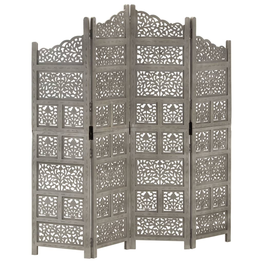 Paravan Cameră Sculptat Manual 4 Panouri 160X165 Cm Mango