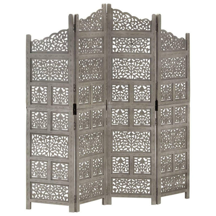 Paravan Cameră Sculptat Manual 4 Panouri 160X165 Cm Mango