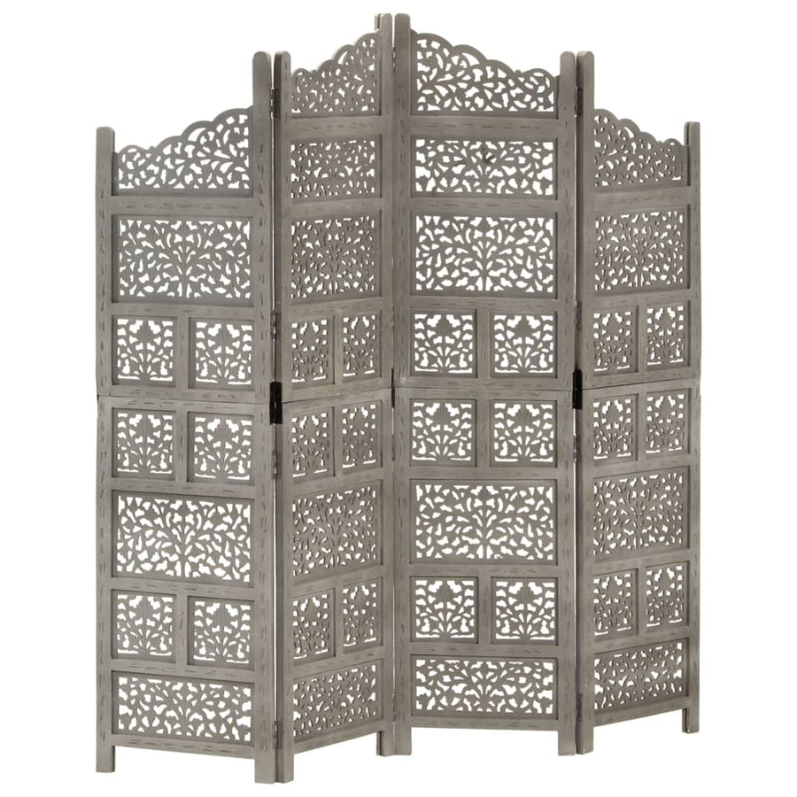 Paravan Cameră Sculptat Manual 4 Panouri 160X165 Cm Mango