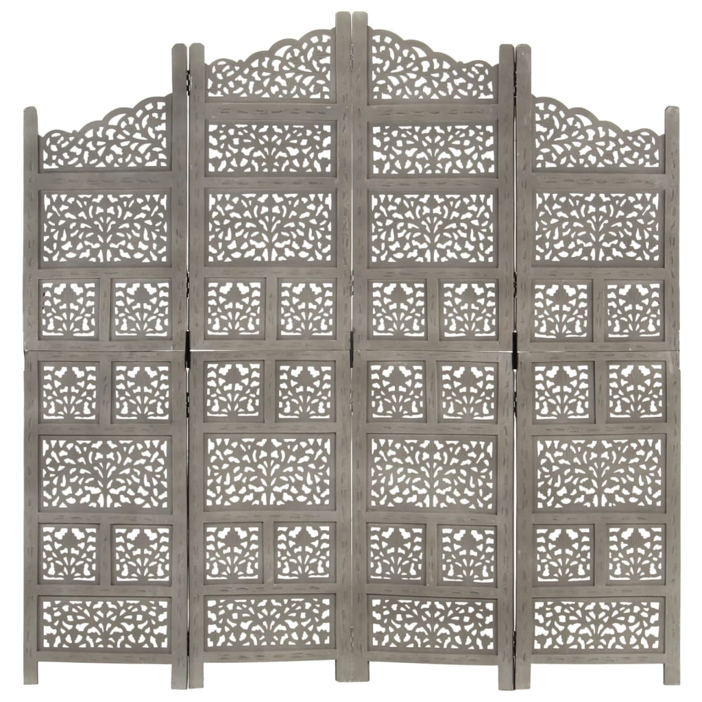 Paravan Cameră Sculptat Manual 4 Panouri 160X165 Cm Mango