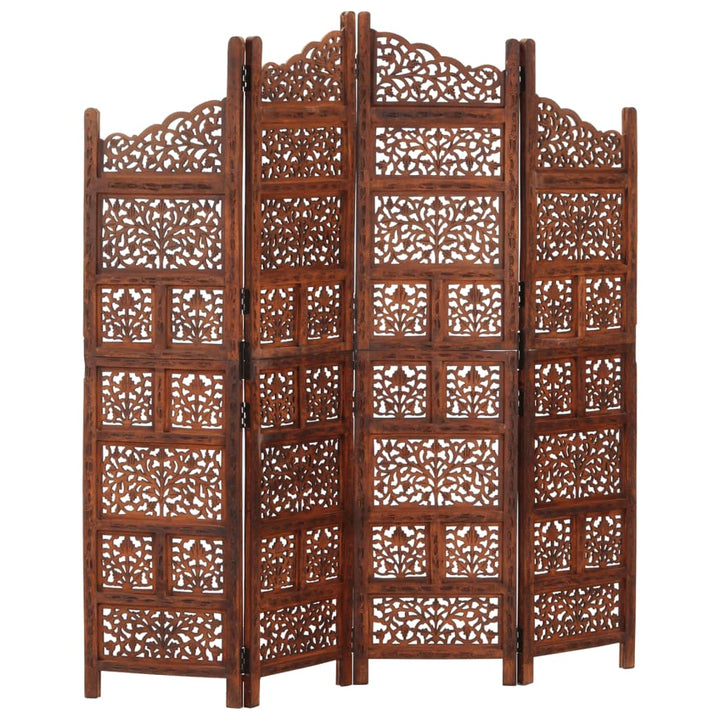 Paravan Cameră Sculptat Manual 4 Panouri 160X165 Cm Mango
