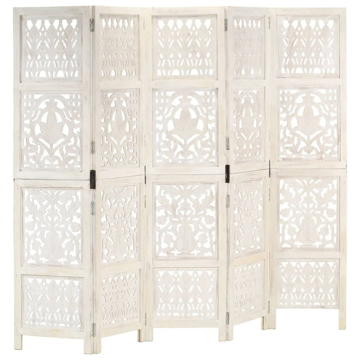 Paravan Cameră Sculptat Manual 5 Panouri 200X165 Cm Mango