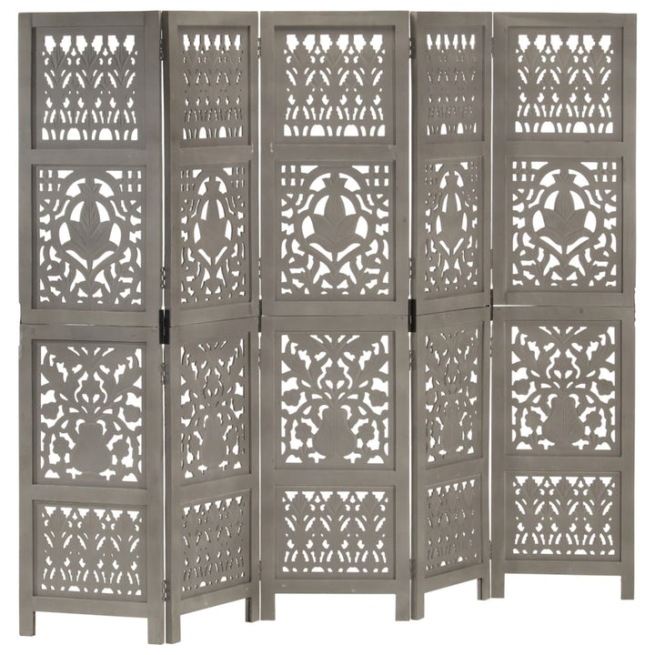 Paravan Cameră Sculptat Manual 5 Panouri 200X165 Cm Mango