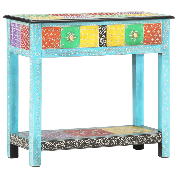 Masă Consolă Pictată Manual, 80 X 35 X 75 Cm, Lemn Masiv Mango