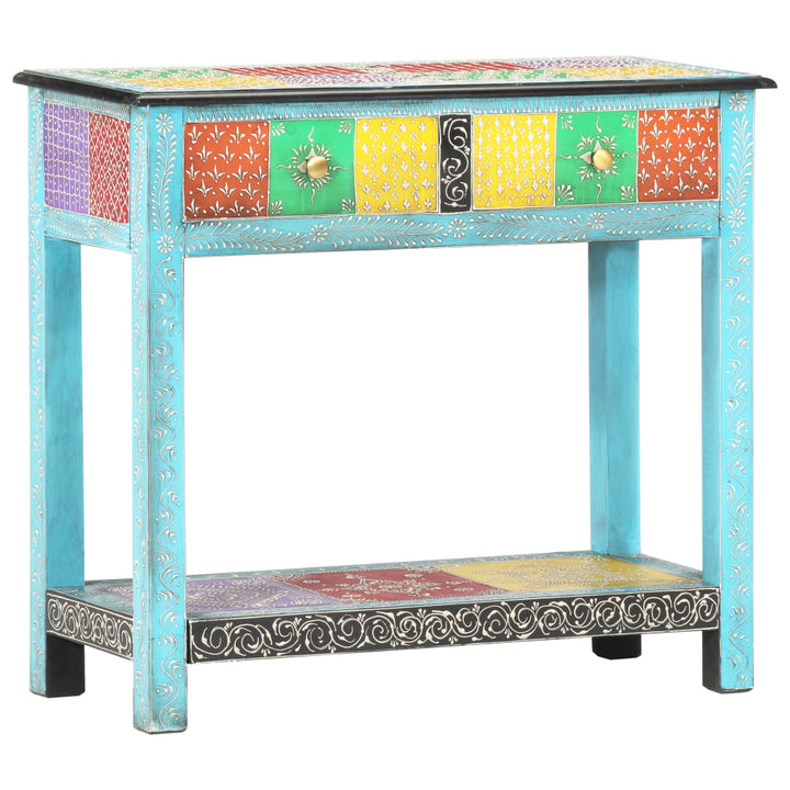 Masă Consolă Pictată Manual, 80 X 35 X 75 Cm, Lemn Masiv Mango
