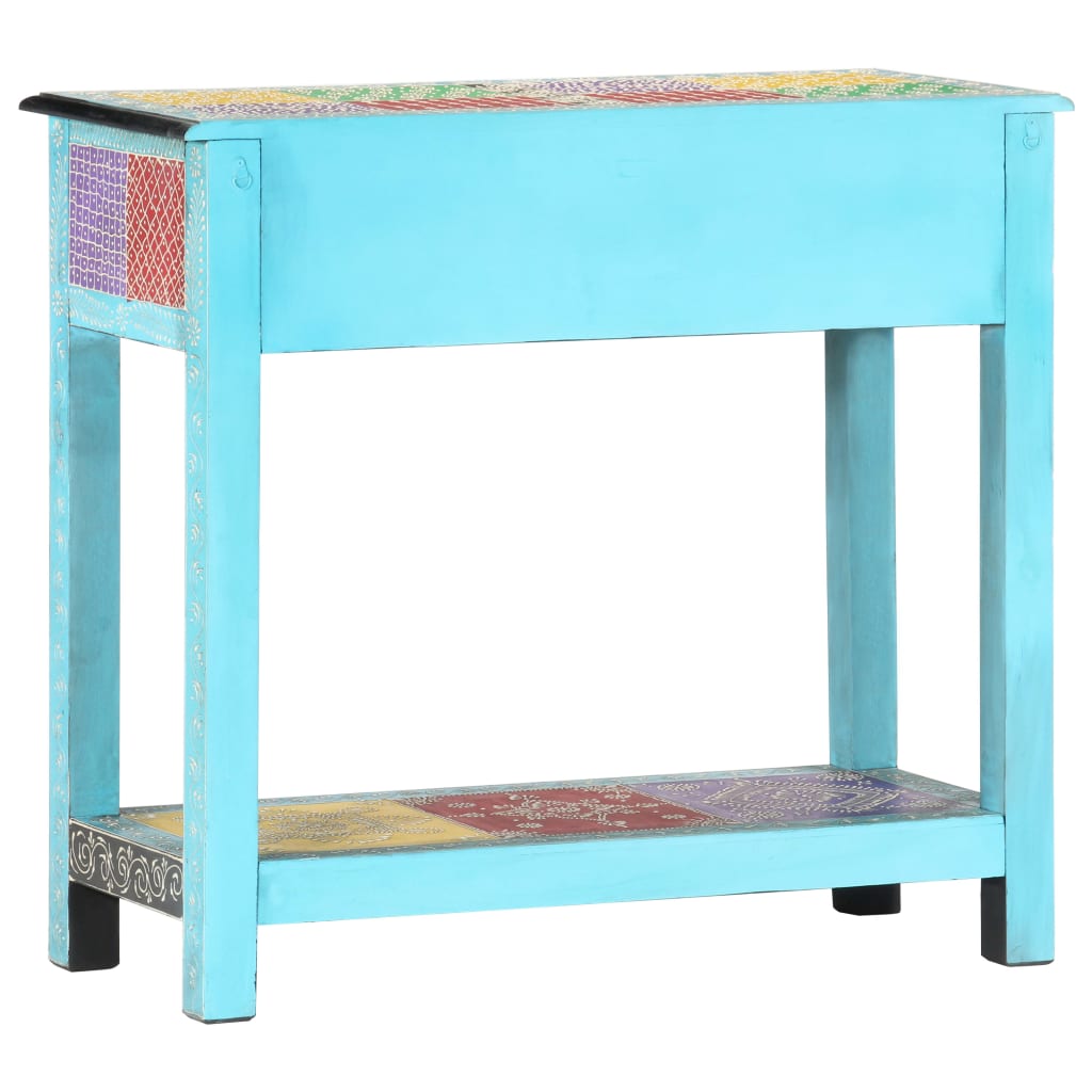 Masă Consolă Pictată Manual, 80 X 35 X 75 Cm, Lemn Masiv Mango
