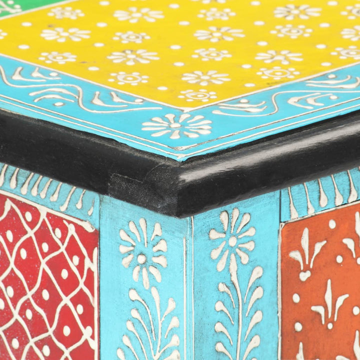 Masă Consolă Pictată Manual, 80 X 35 X 75 Cm, Lemn Masiv Mango