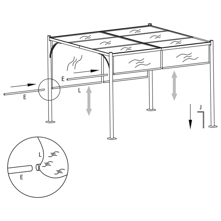 Pergolă De Grădină Cu Acoperiș Retractabil, , 3 X 3 M