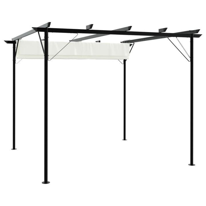 Pergolă Cu Acoperiș Retractabil, Alb , 3 X 3 M, Oțel