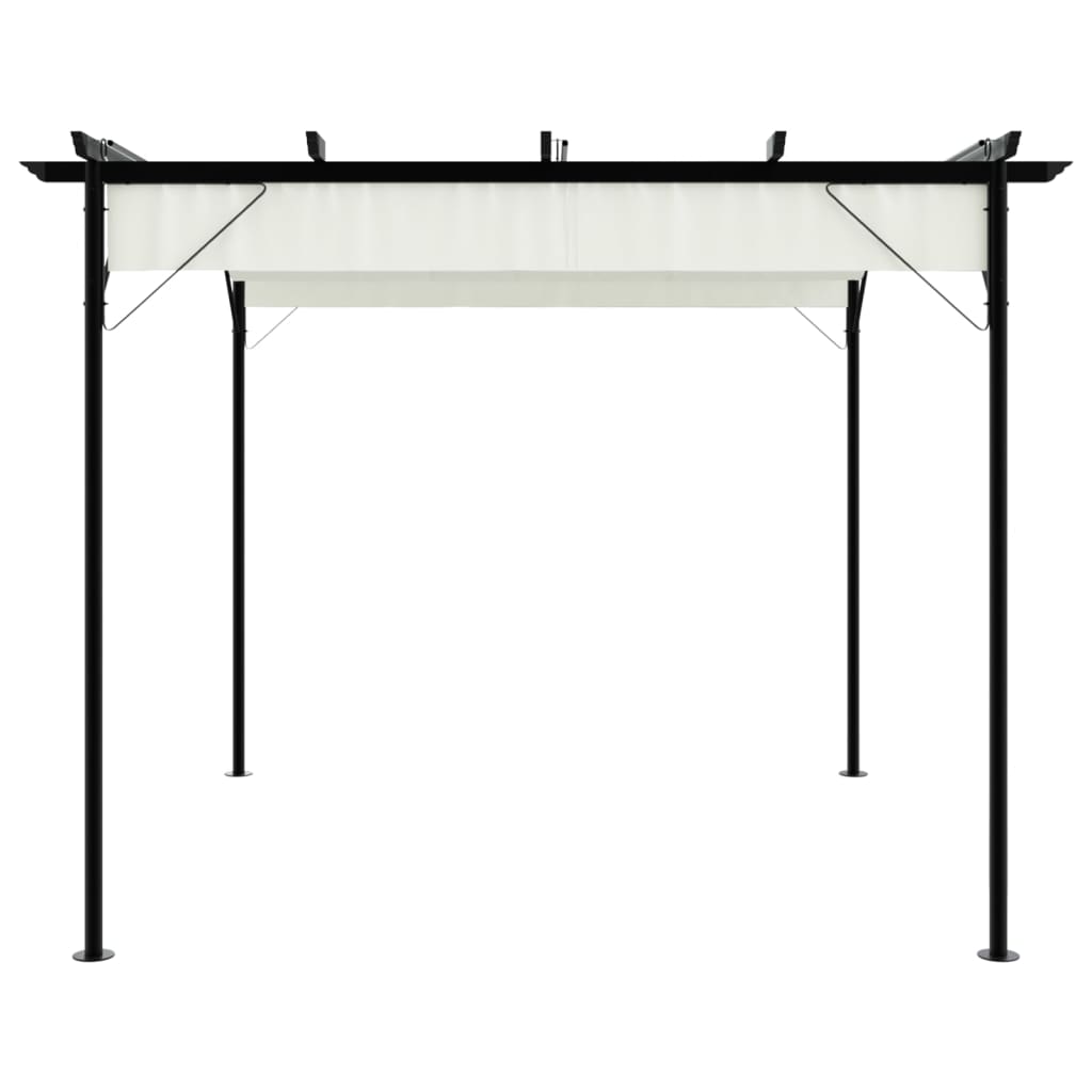 Pergolă Cu Acoperiș Retractabil, Alb , 3 X 3 M, Oțel