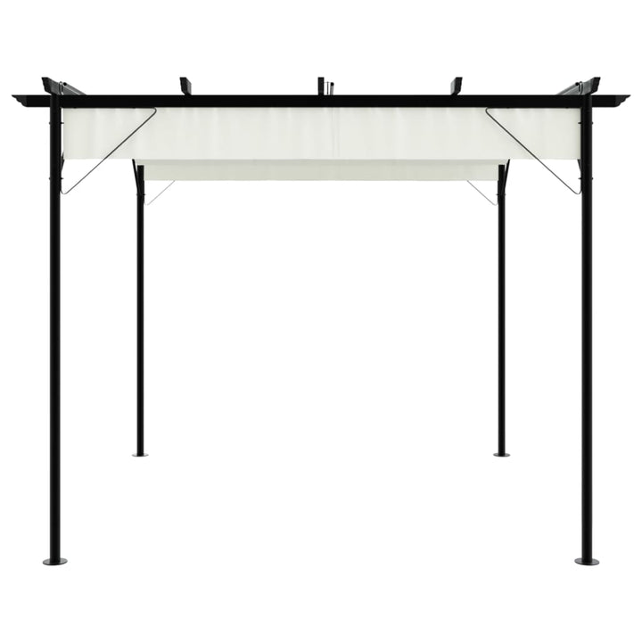 Pergolă Cu Acoperiș Retractabil, Alb , 3 X 3 M, Oțel