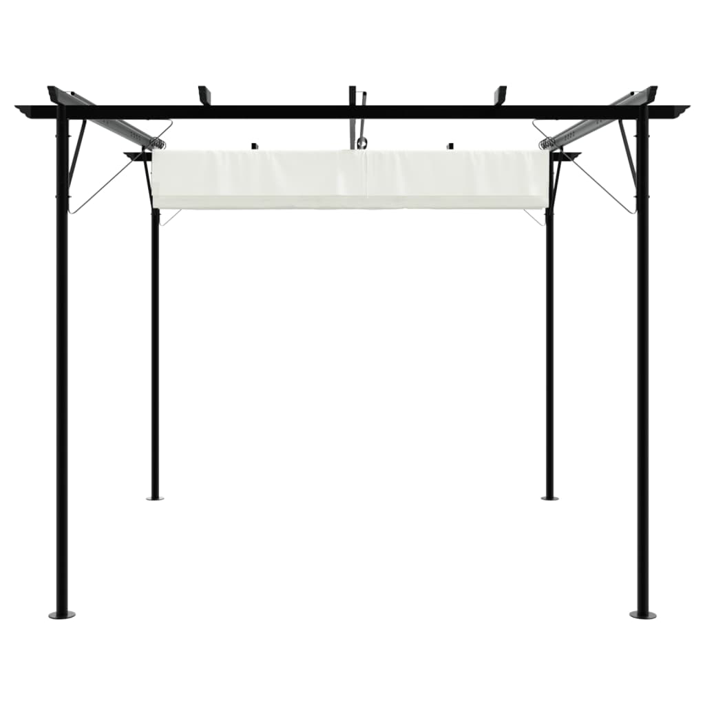 Pergolă Cu Acoperiș Retractabil, Alb , 3 X 3 M, Oțel