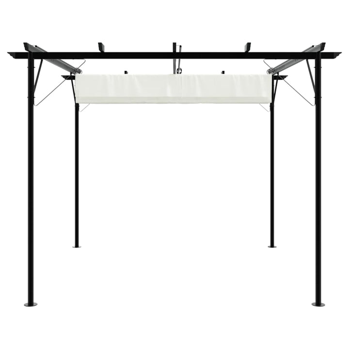 Pergolă Cu Acoperiș Retractabil, Alb , 3 X 3 M, Oțel