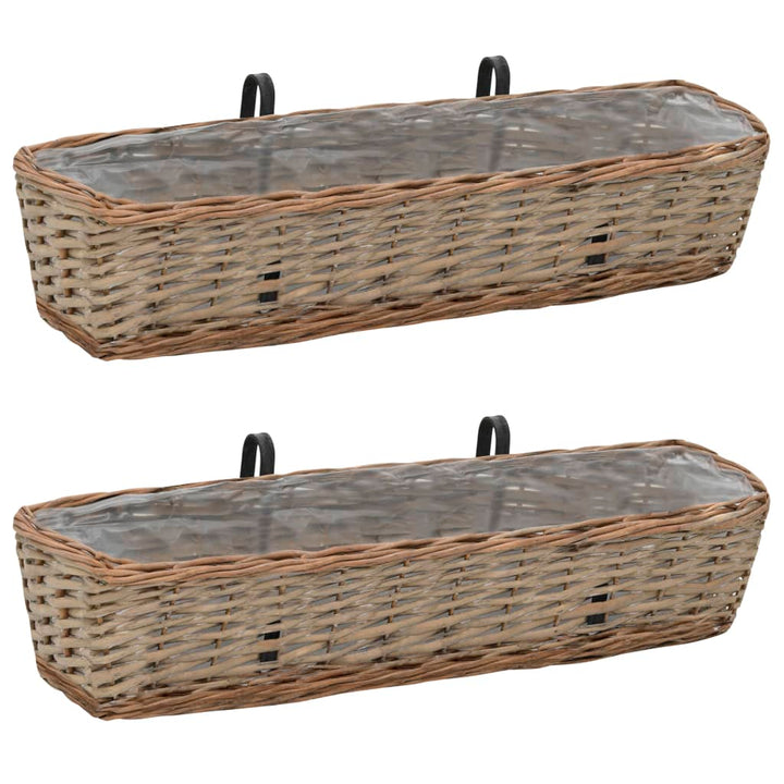 Jardinieră De Balcon, 2 Buc., 40 Cm, Răchită Căptușeală Pe