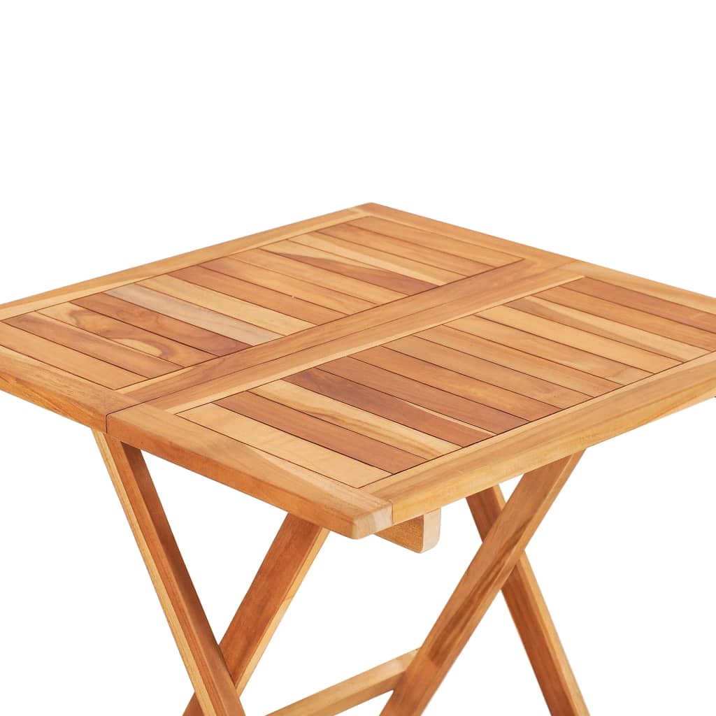 Set Mobilier De Bistro Pliabil, 3 Piese, Lemn Masiv De Tec
