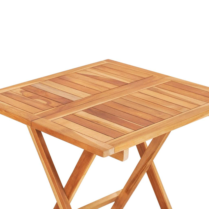 Set Mobilier De Bistro Pliabil, 3 Piese, Lemn Masiv De Tec