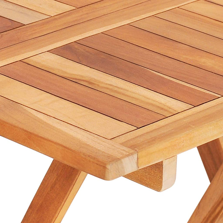 Set Mobilier De Bistro Pliabil, 3 Piese, Lemn Masiv De Tec