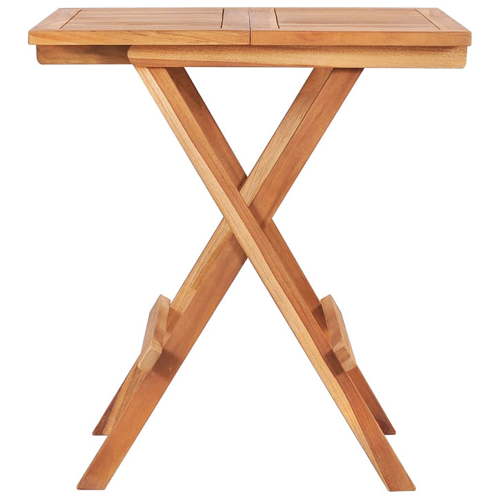 Set Mobilier De Bistro Pliabil, 3 Piese, Lemn Masiv De Tec