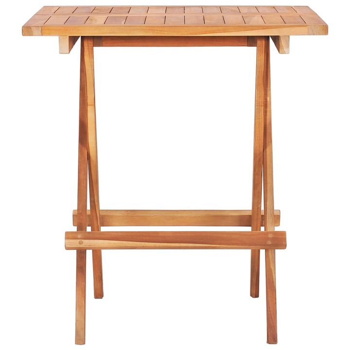 Set Mobilier De Bistro Pliabil, 3 Piese, Lemn Masiv De Tec