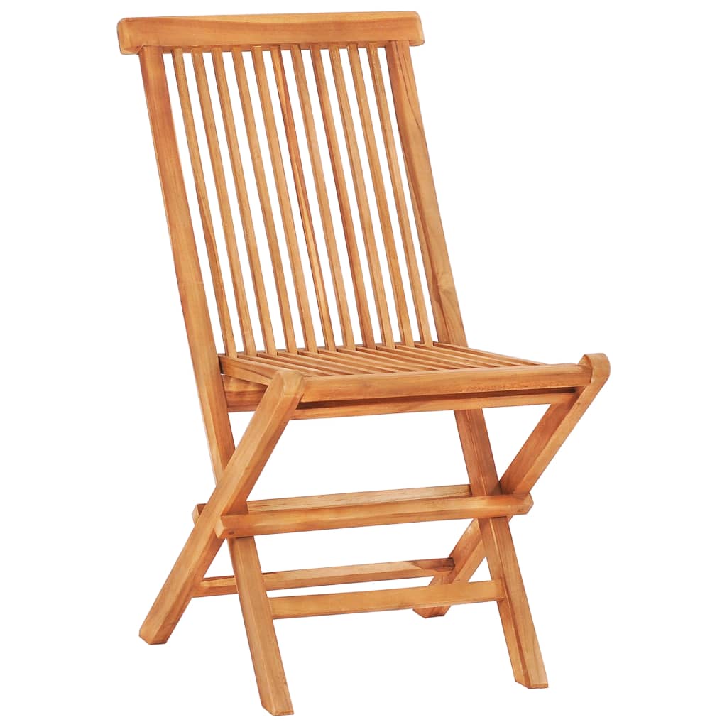 Set Mobilier De Bistro Pliabil, 3 Piese, Lemn Masiv De Tec