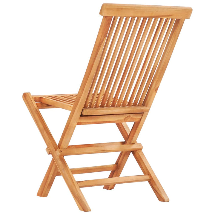 Set Mobilier De Bistro Pliabil, 3 Piese, Lemn Masiv De Tec