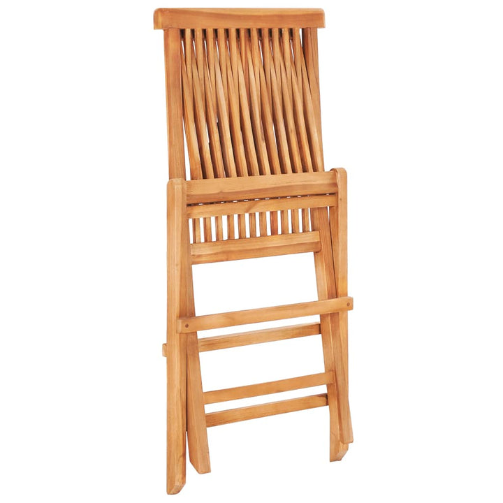 Set Mobilier De Bistro Pliabil, 3 Piese, Lemn Masiv De Tec