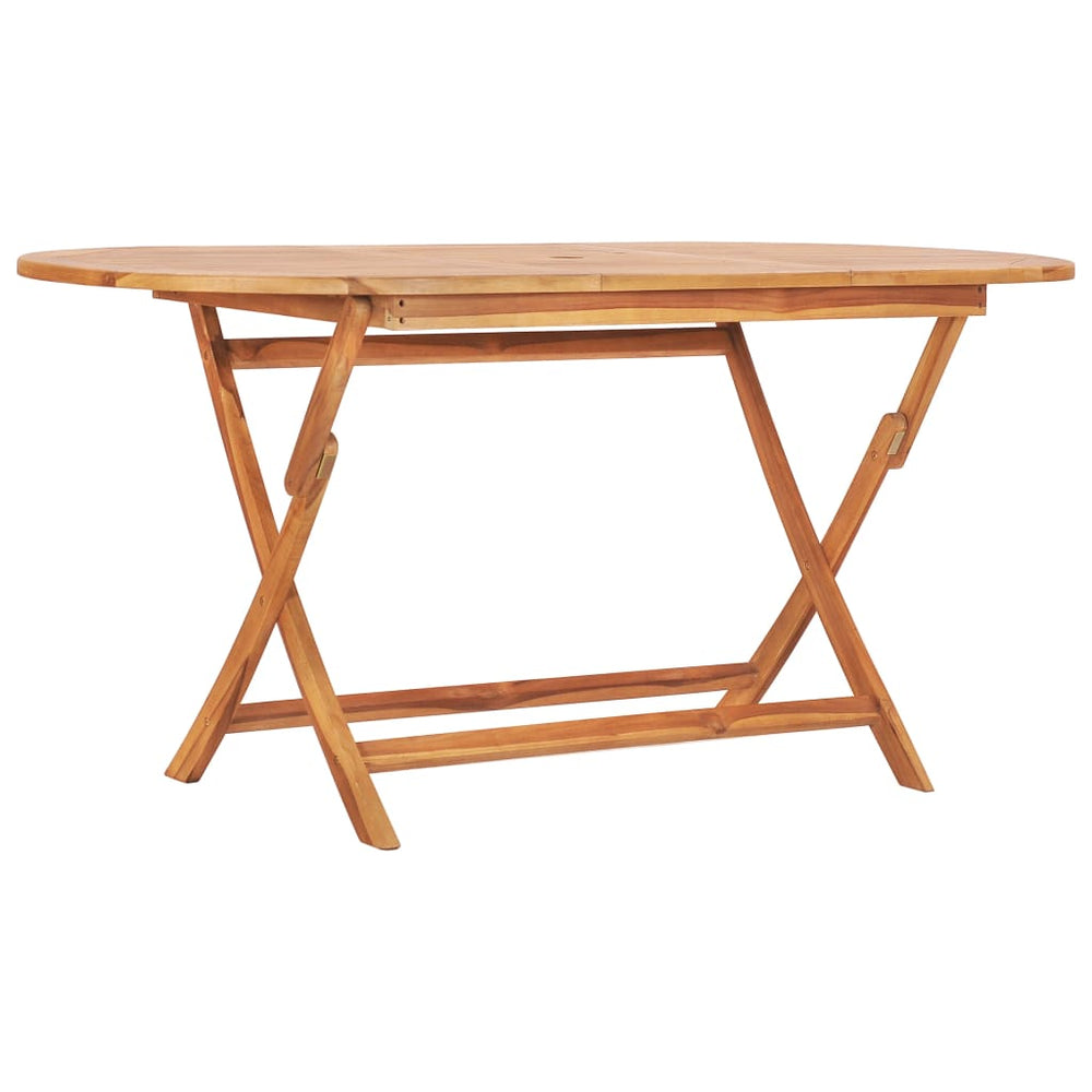 Set Mobilier De Exterior Pliabil, 7 Piese, Lemn Masiv De Tec