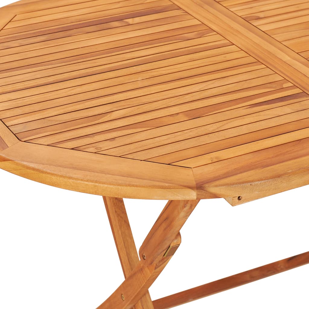 Set Mobilier De Exterior Pliabil, 7 Piese, Lemn Masiv De Tec
