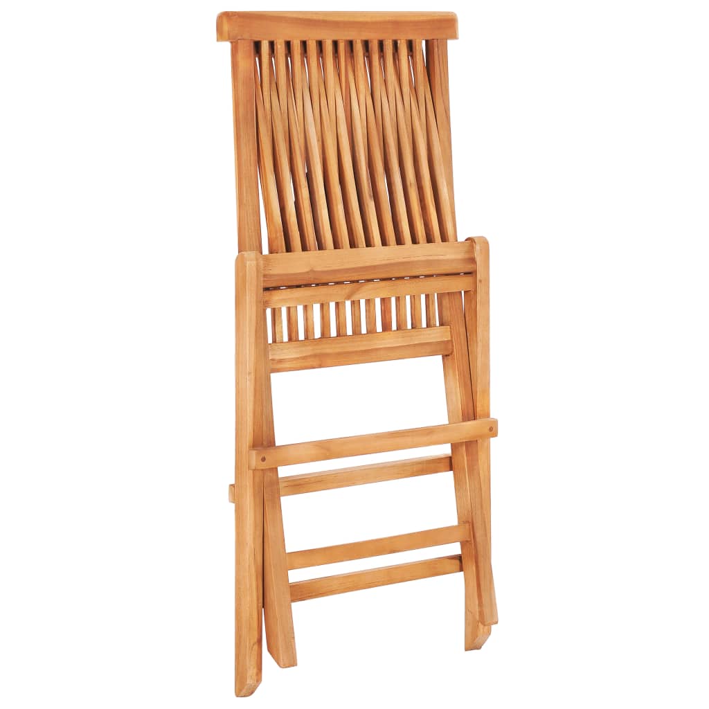 Set Mobilier De Exterior Pliabil, 5 Piese, Lemn Masiv De Tec