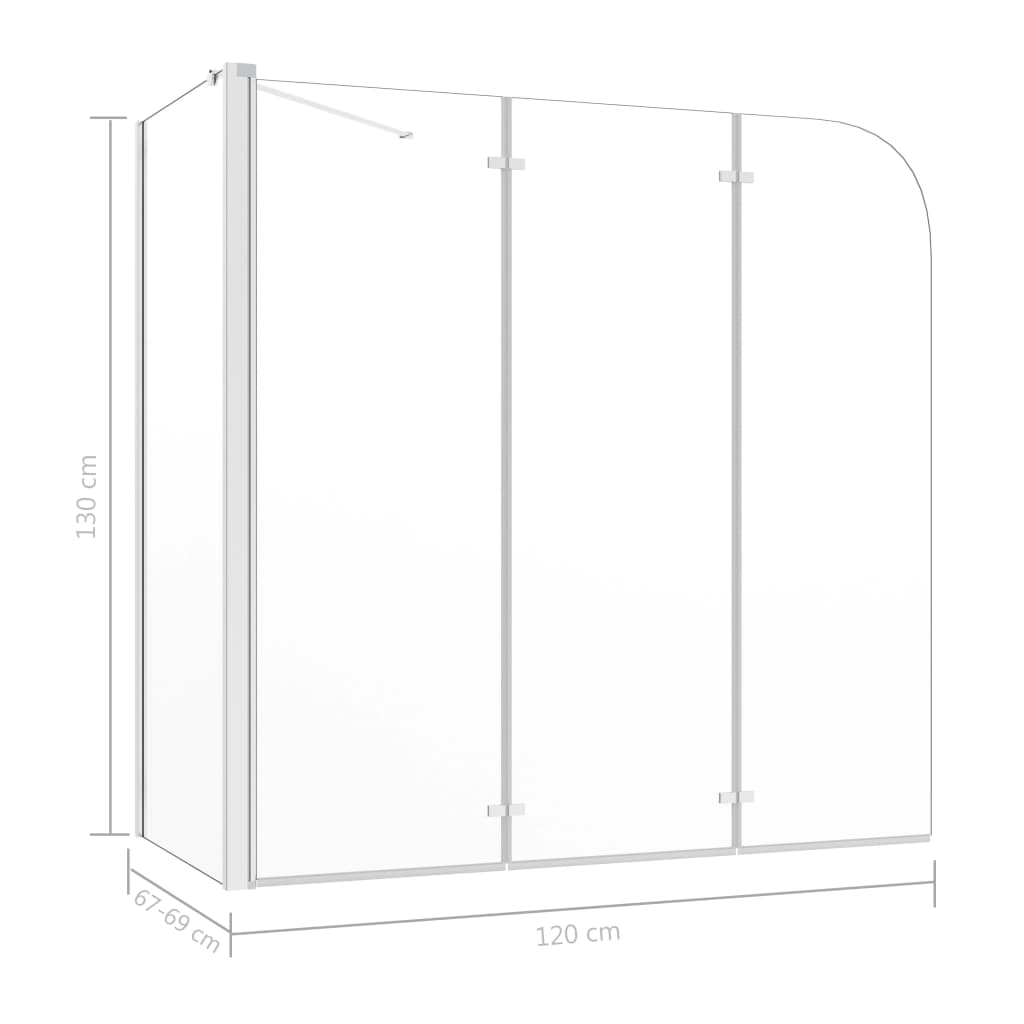 Cabină De Baie, 120X69X130 Cm, Sticlă Securizată, Transparent