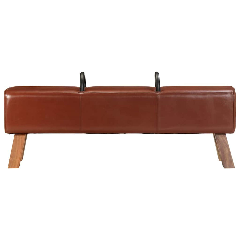 Bancă Turnbock Vintage Cu Mânere, Piele Naturală De Capră