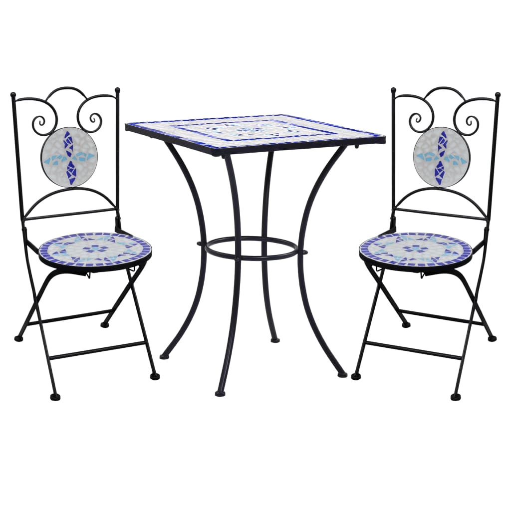 Set Mobilier Bistro, 3 Piese, Cărămiziu, Plăci Ceramice