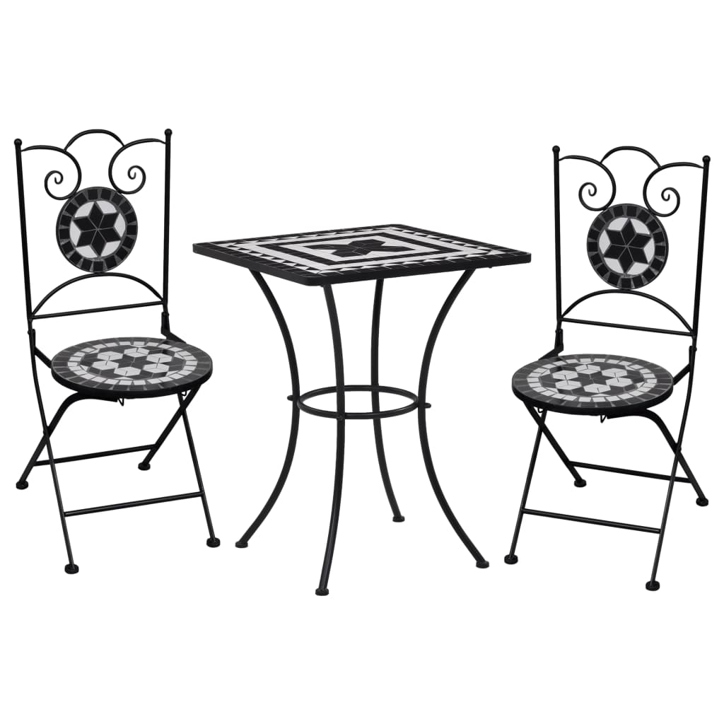 Set Mobilier Bistro, 3 Piese, Cărămiziu, Plăci Ceramice