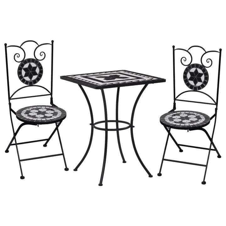 Set Mobilier Bistro, 3 Piese, Cărămiziu, Plăci Ceramice