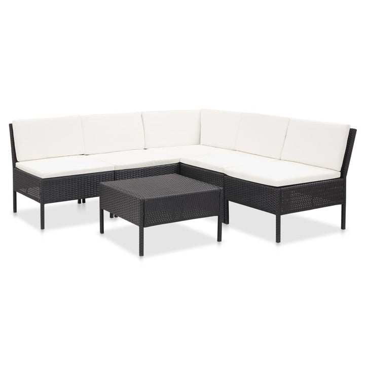 Set Mobilier De Grădină Cu Perne, 6 Piese, , Poliratan